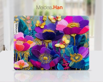 Película protectora personalizada para portátil Yoga Slim 7 14Q8X9, calcomanía de vinilo Lenovo con diseño de flores para Yoga Legion Thinkpad Thinkbook