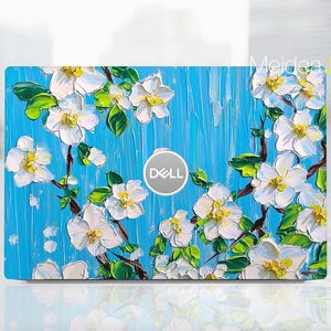 Dell Laptop Skin 7440 2 in 1 Sticker Custom Decal Cute White Flower Design Vinyl Gift For Women For Xps Latitude Inspiron Vostro Precision