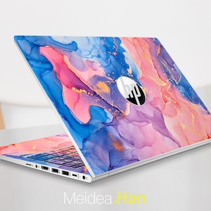 Hp Laptop Skin Envy X360 Personalized Customizable Watercolor Marble Vinyl Sticker for Spectre Envy Pavilion Victus Omen Elite Probook
