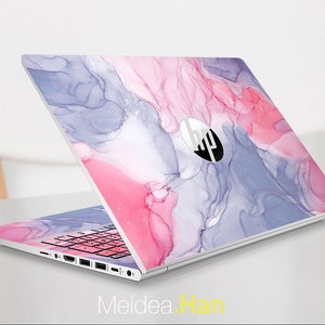 Custom Laptop Skins for Hp, Personalized Customizable Blue Marble Texture Vinyl for Spectre Envy Pavilion Victus Omen Elite Probook