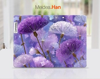 Lenovo Thinkpad P16s Gen 4 Skin Custom Decal Personalized Gift Purple Dandelion Design Vinyl for Slim Legion Ideapad Yoga Thinkbook Thinkpad