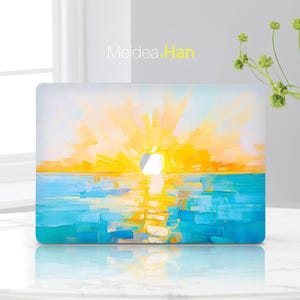 Custom Laptop Skins Macbook Decals Protective Skin Mac Sunrise Oil Painting Design Vinyl Sticker Art Style Macbook Accessory Gifts for Her