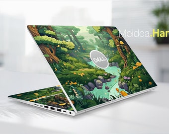 Custom Laptop Skin Dell  Inspiron 15 Inch Personalization Gifts Green Anime Scene Forest For Xps Alienware Latitude Inspiron Precison Vostro