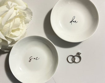 Initial Ring Dish for Bride and Groom – Wedding Ring Dish – Jewelry Dish for Rings – Wedding Gift – Engagement Gift