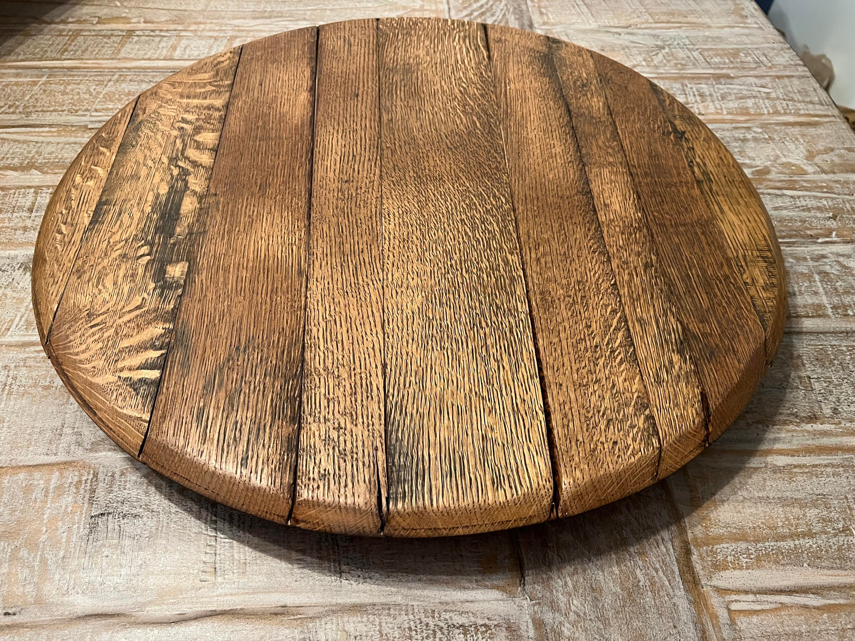 Bourbon Barrel Lid Lazy Susan, Wooden Lazy Susan, Whiskey Lid Lazy