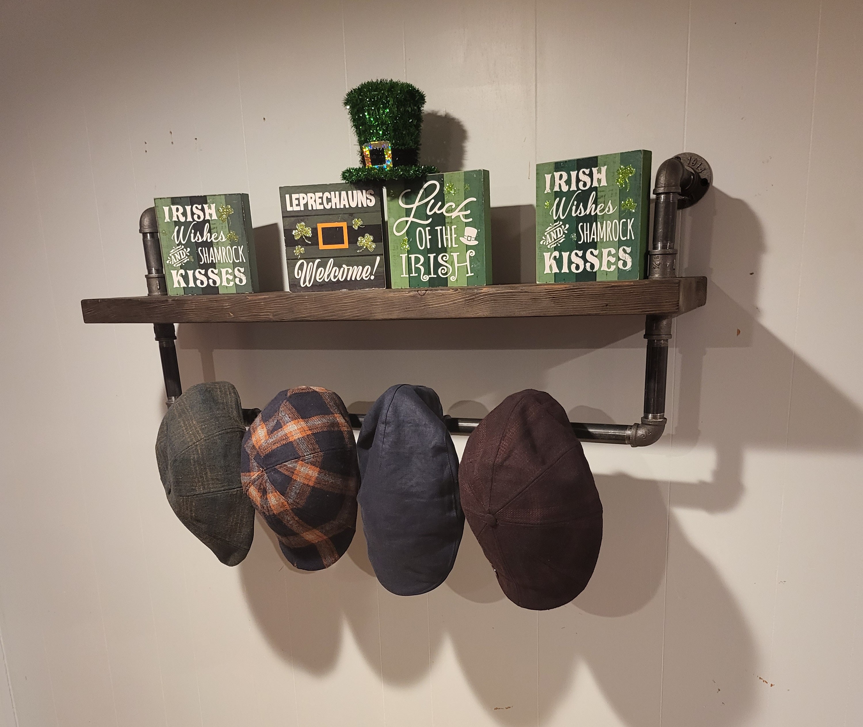 Industrial Pipe Shelf With Shelfwall Coat Rack With Shelf Etsy