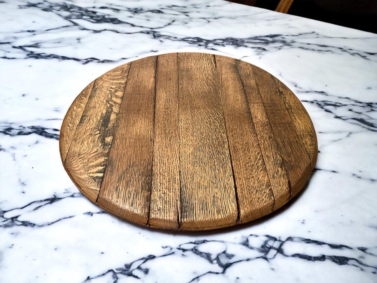 Bourbon Barrel Lid Lazy Susan, Wooden Lazy Susan, Whiskey Lid Lazy