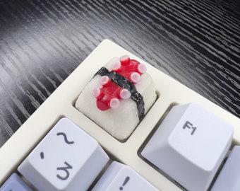 Tako Octopus Sushi Artisan Keycap - Handmade Polymer Clay - Mechanical Keyboard - Cherry MX - Sushi Keycap Gift