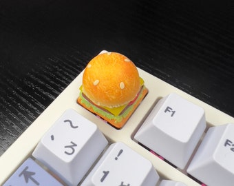 Cheeseburger Artisan Keycap - Handmade Polymer Clay - Mechanical Keyboard - Cherry MX - Food Keycap Gift for Gamers
