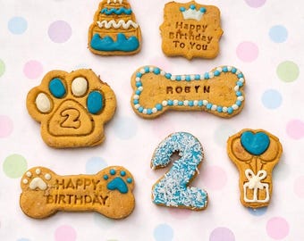 Deluxe Personalised Dog Birthday Treat Box: Handmade Grain-Free Puppy Party Gift