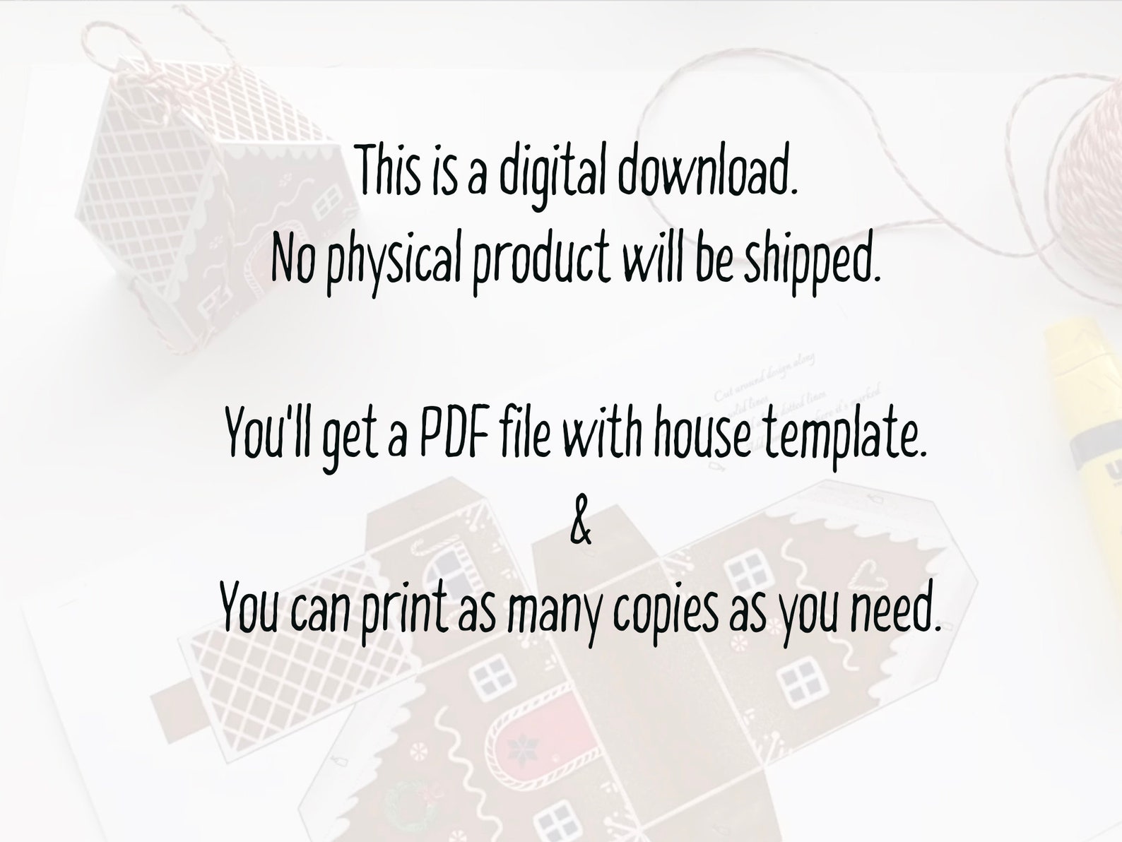 Gingerbread House Favor Box PDF - Cookie Gift Box Printable Template- Christmas Party Decoration ...