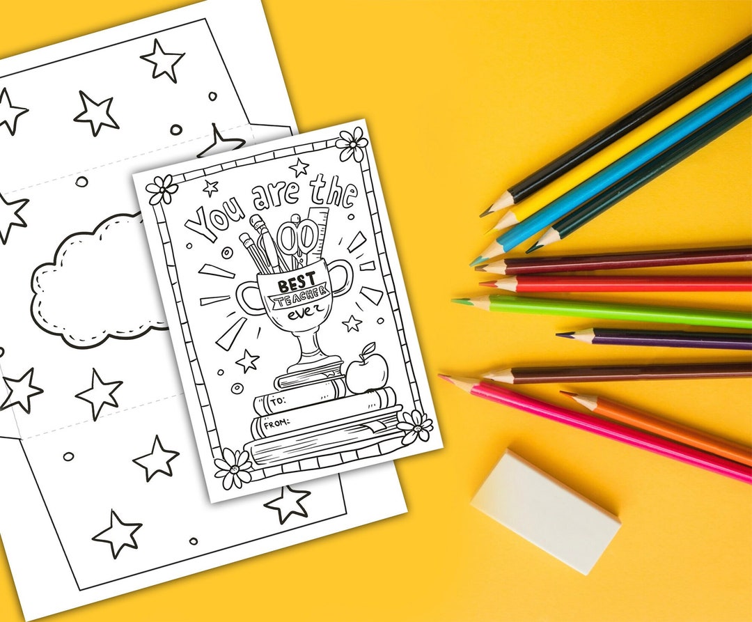 Best Teacher Printable Colour in Card and Envelope, Teacher ...