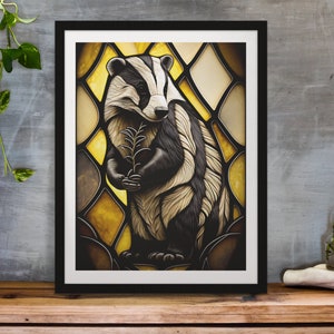 Badger poster print Bathroom wall art Exhibition poster Magic decor Oil Painting Above the bed art Dining room decor Wall hanging nerdy gift