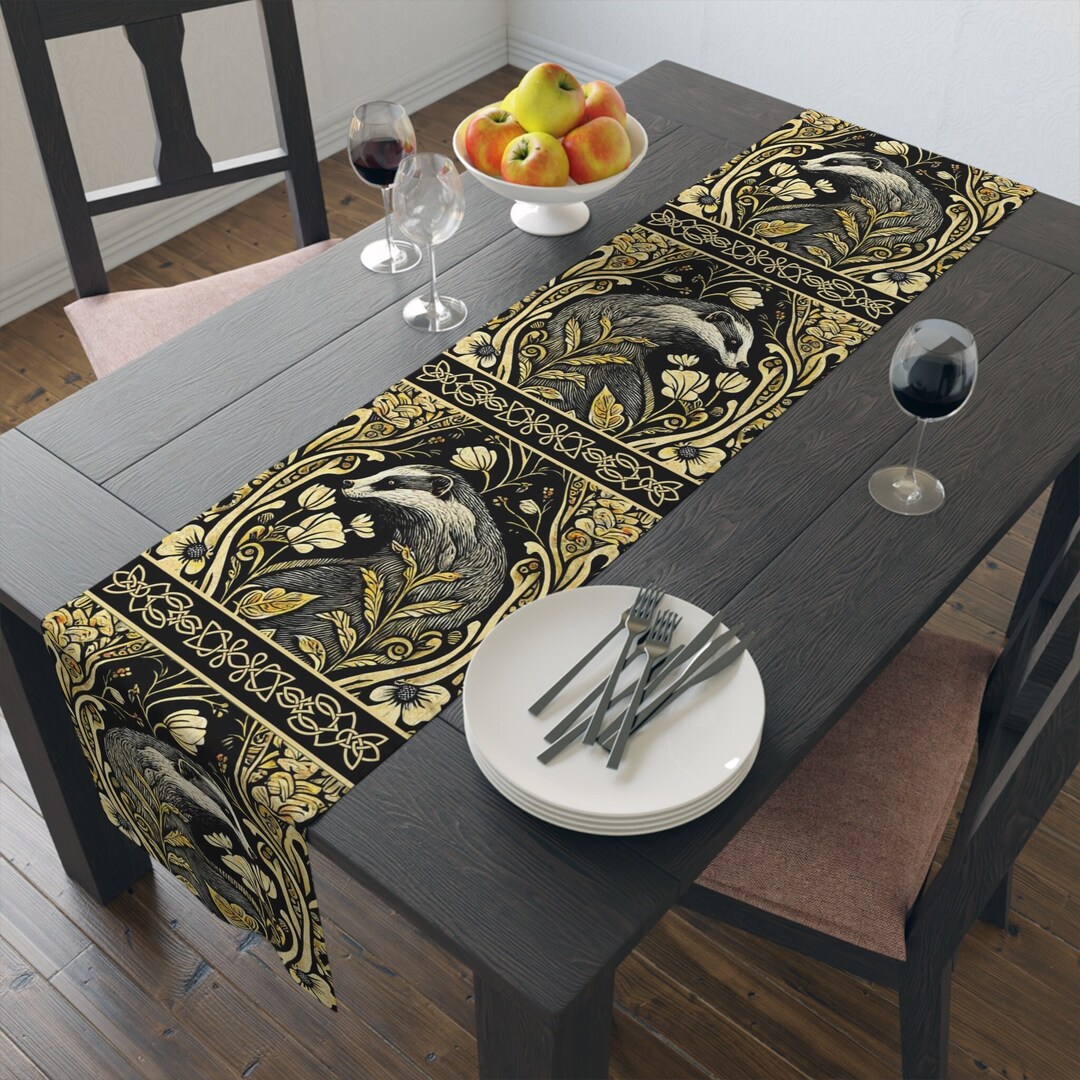 William Morris Inspired Cottagecore Badger Table Runner Forestcore ...