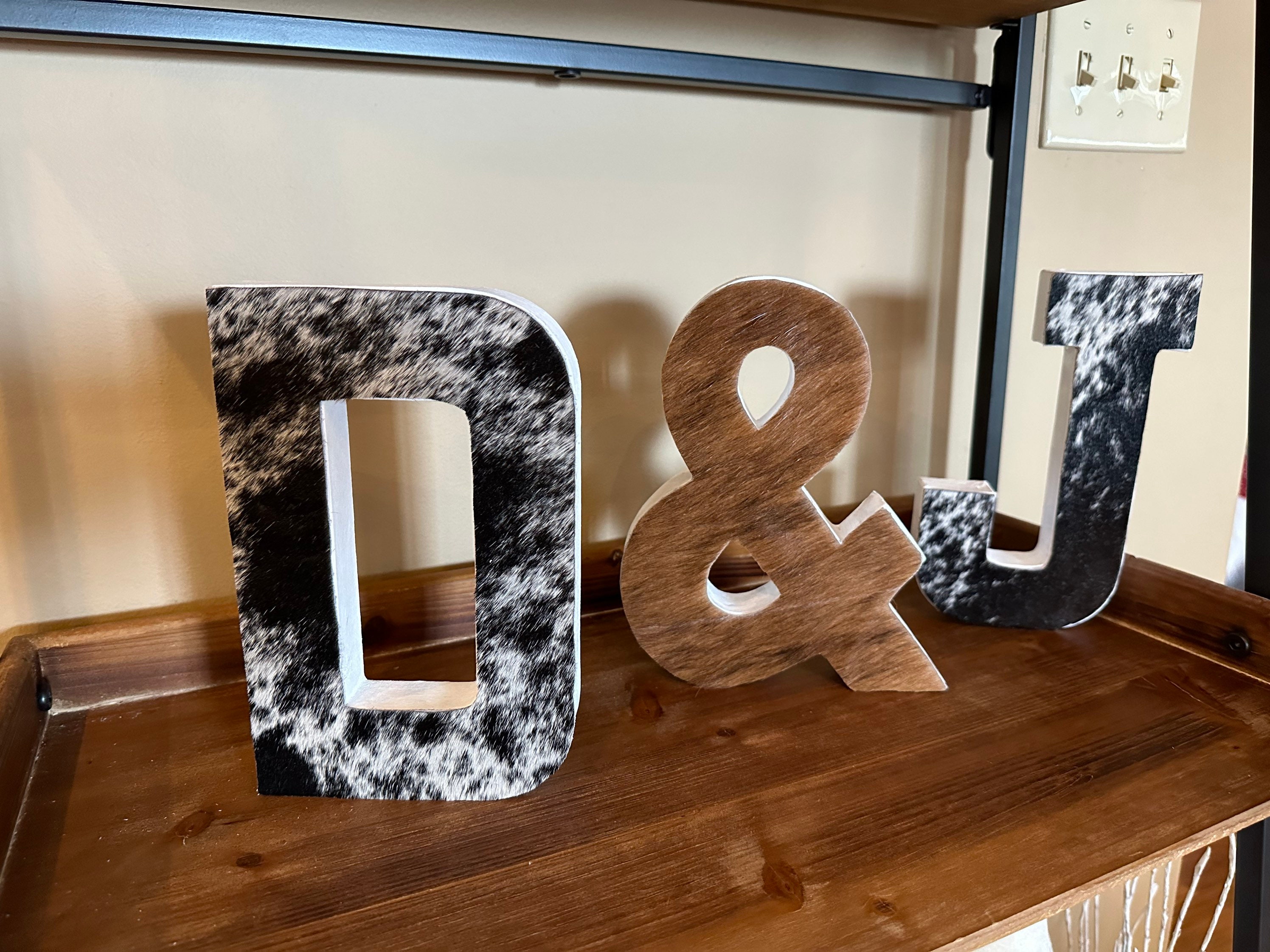 Genuine Cow Hide Letters Etsy