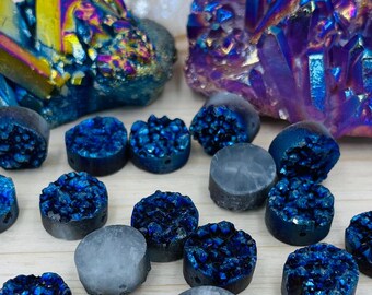 Koraliki druzy Celestial Body Coin w kolorze niebieskim (zestaw 3 sztuk)