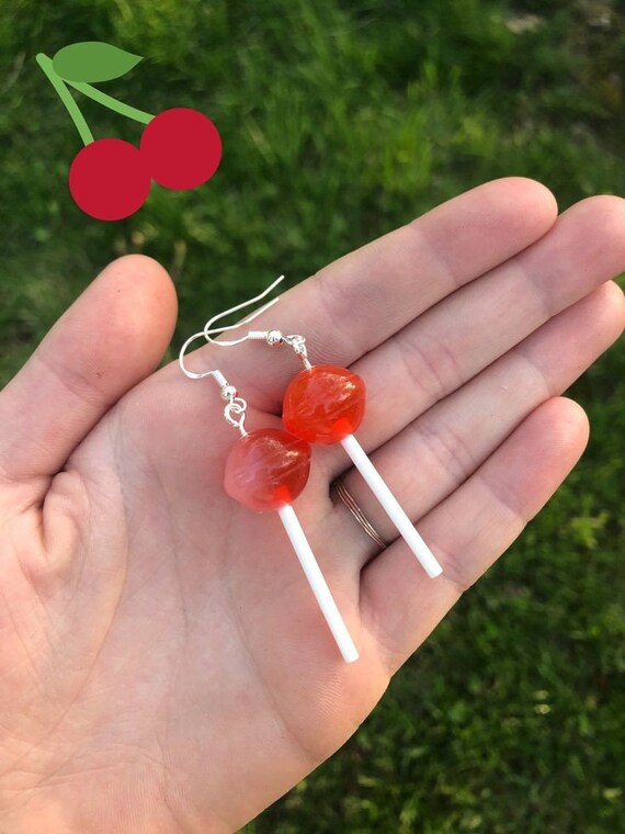 Striped mini lollipop earrings∴ Mini Lollipop Earrings - Etsy