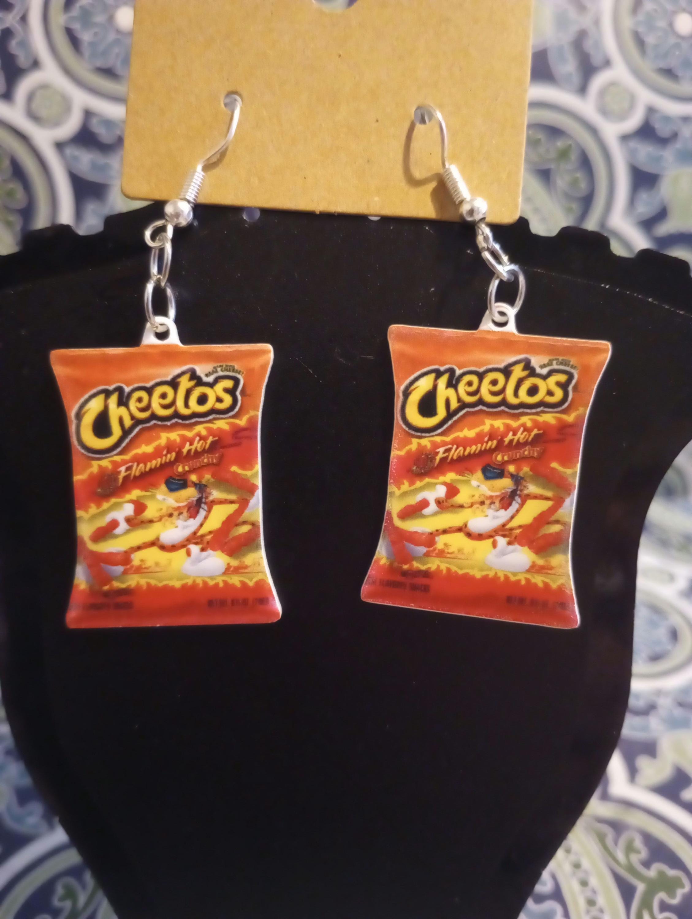 Mini Flaming Hot Cheetos Bag Earrings Australia