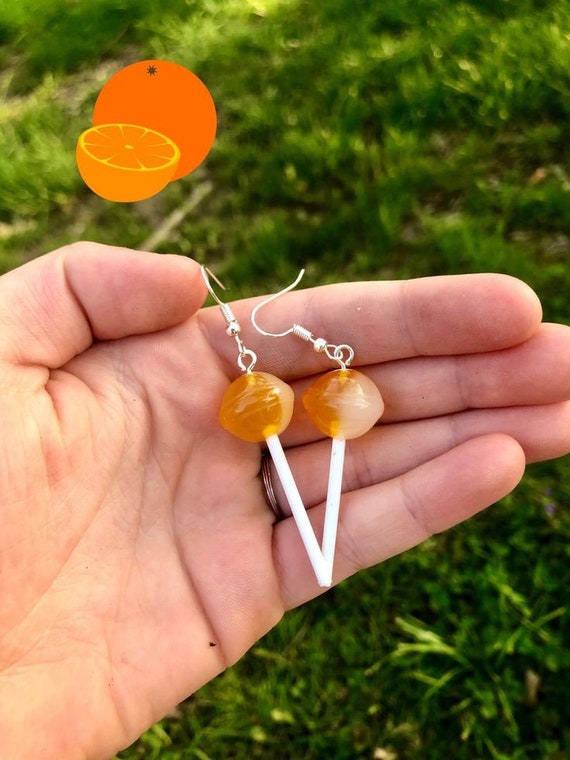 Striped mini lollipop earrings∴ Mini Lollipop Earrings - Etsy