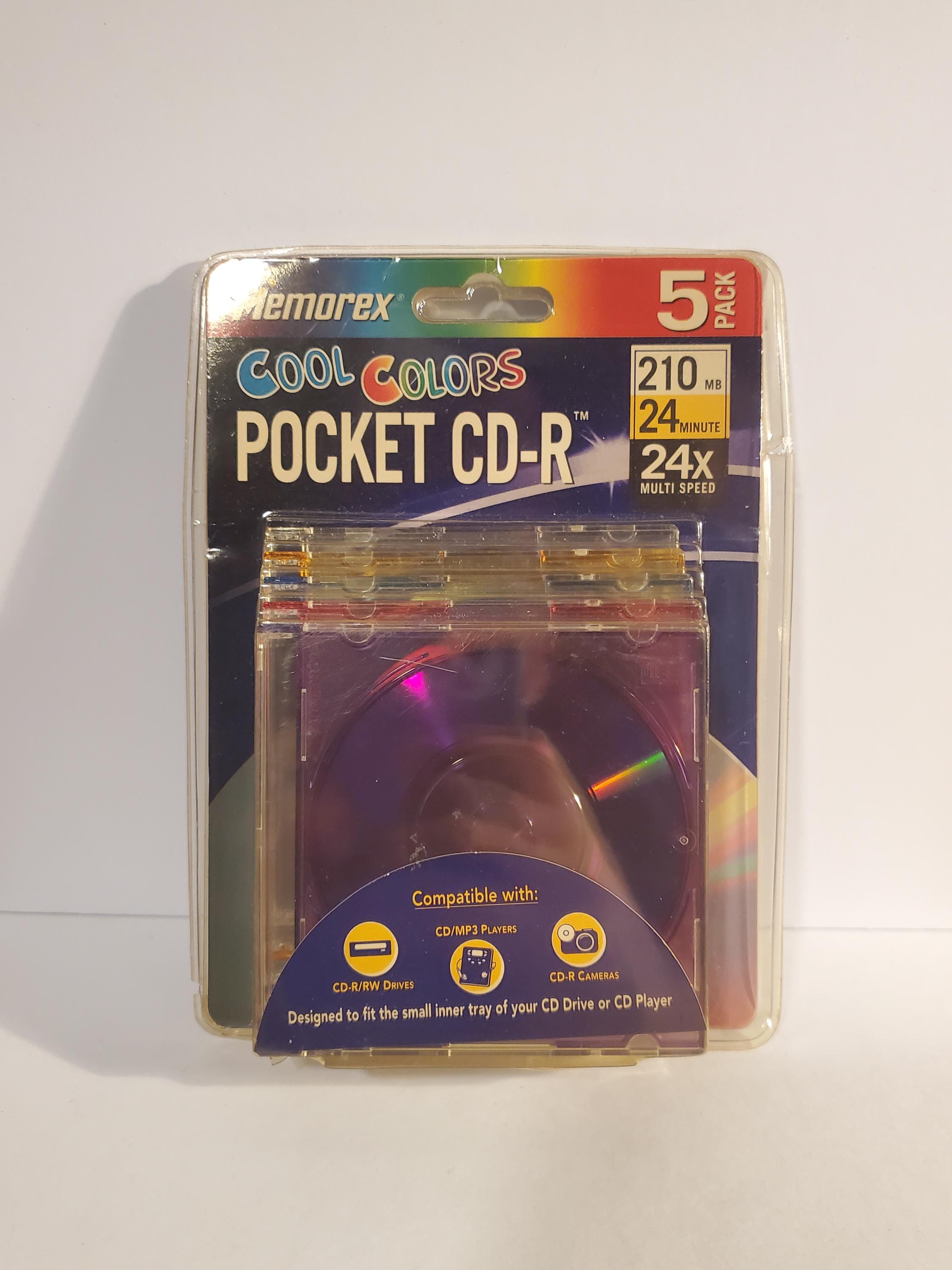 Memorex Cool Colors Pocket Recordable Cds - 5 Pack - Etsy
