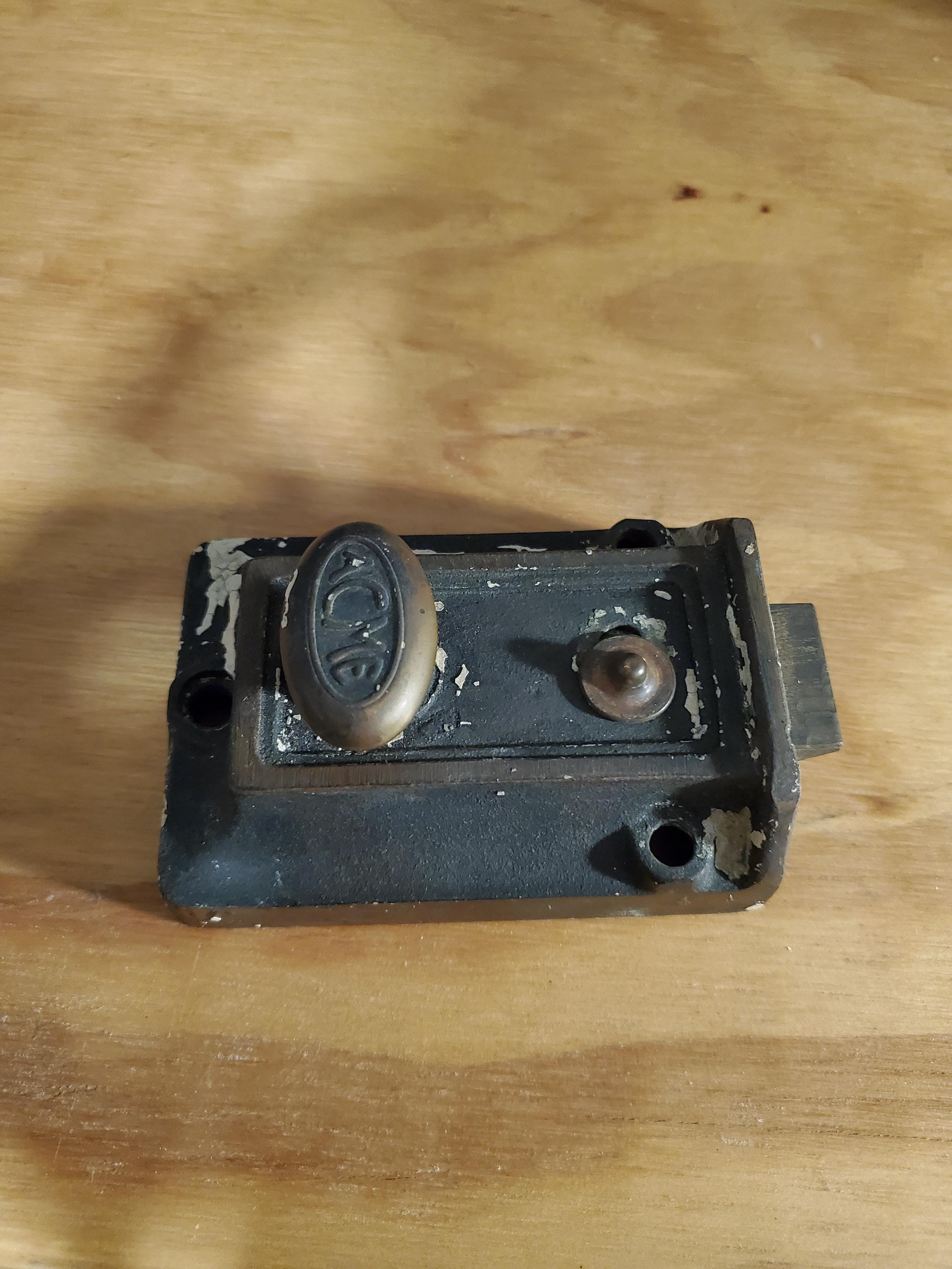 Vintage ACME Cast Iron Deadbolt Door Lock - Etsy
