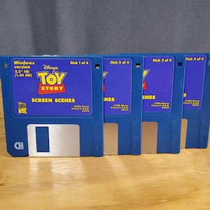 Toy Story Bildschirm Szenen Vintage Computer Software Floppy Disketten