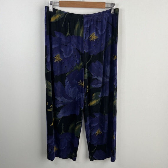 Chicos Travelers Pants 2 Large Floral High Rise W… - image 1