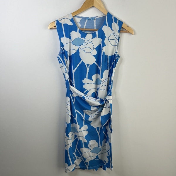 J McLaughlin Dress Medium Floral Print Sleeveless Knee Length Wrap Dress Preppy