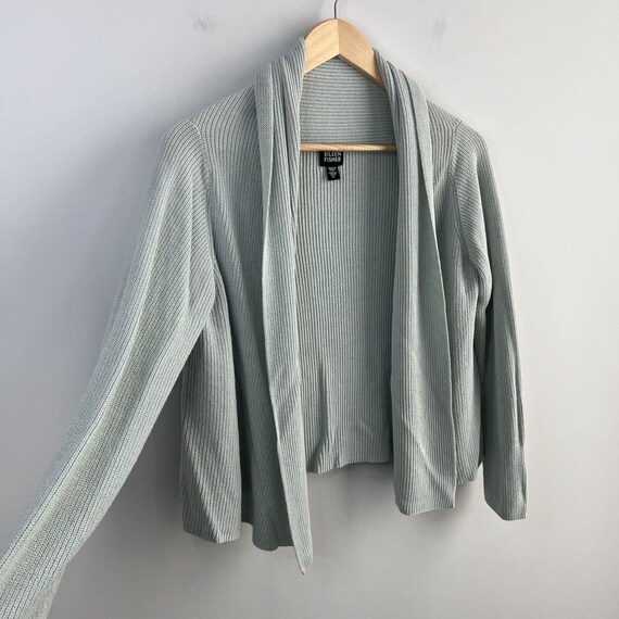 Eileen Fisher Large Cardigan Sweater Cotton Silk … - image 3
