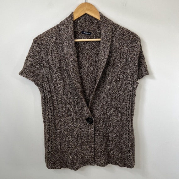 Magaschoni Sweater M/L Cashmere Blend Brown Cable 