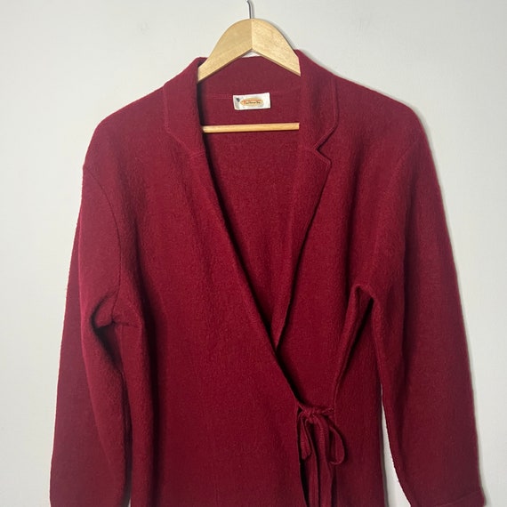 Vintage Talbots Wool Wrap Cardigan Jacket Holiday… - image 7