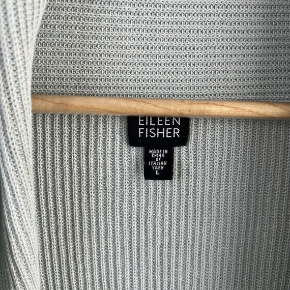 Eileen Fisher Large Cardigan Sweater Cotton Silk … - image 4