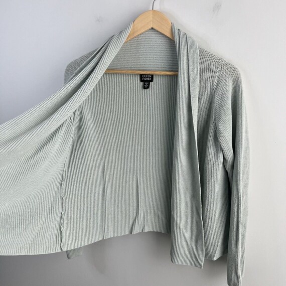 Eileen Fisher Large Cardigan Sweater Cotton Silk … - image 7