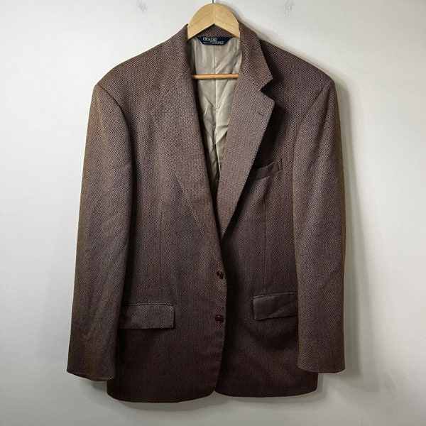 Polo Ralph Lauren Mens Blazer Jacket 41 L Brown Vintage Jacket Wool Cashmere