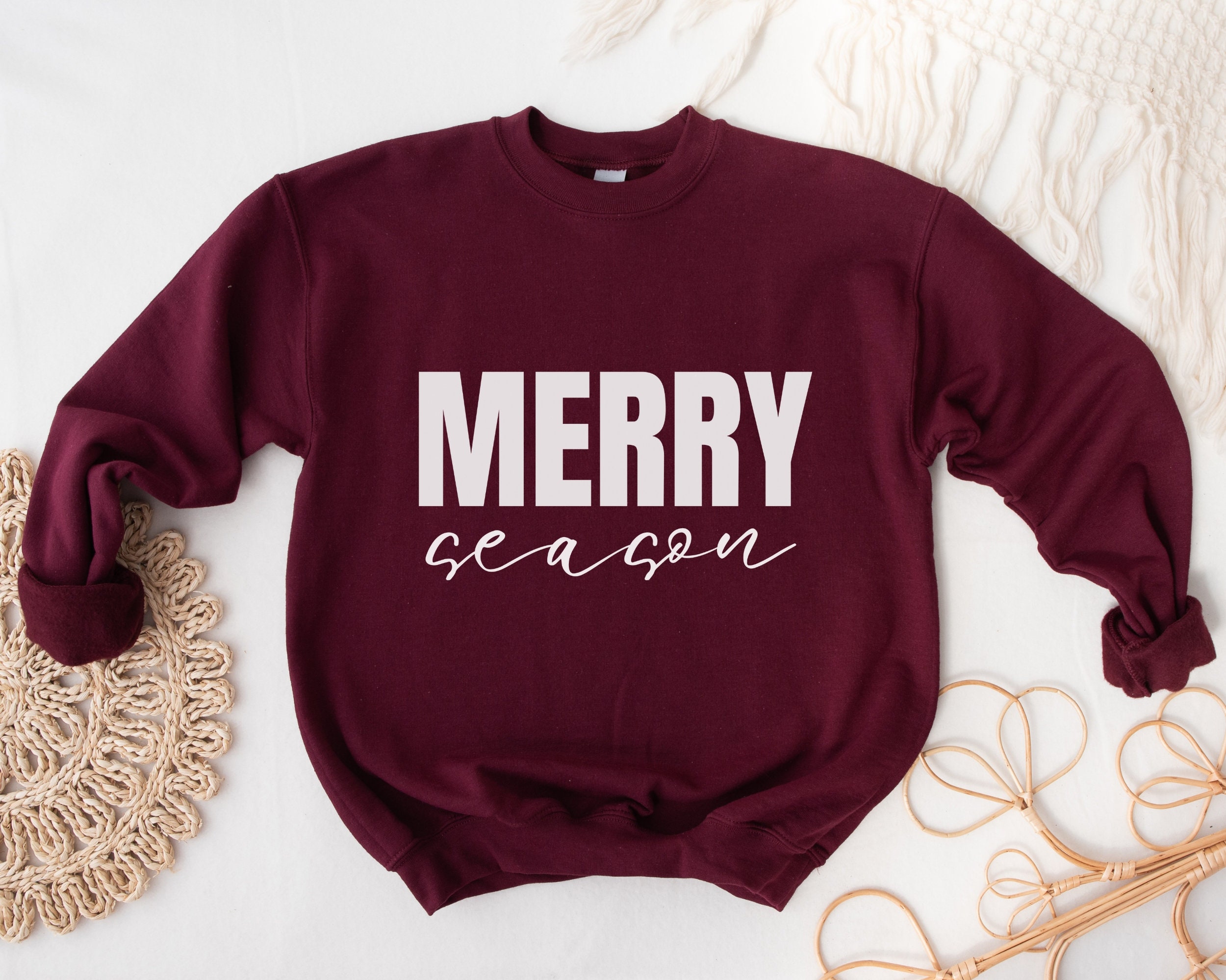 Merry Season Sweatshirt, Merry and Bright Sweater, Cozy Season Shirt