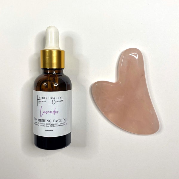 Scented Gua Sha Moisturizing Face Oil Gua Sha Skincare Eye and Wrinkle Face Oil Gua Sha Kit Natural Face Oil Pink Quartz Gua Sha Tool Set