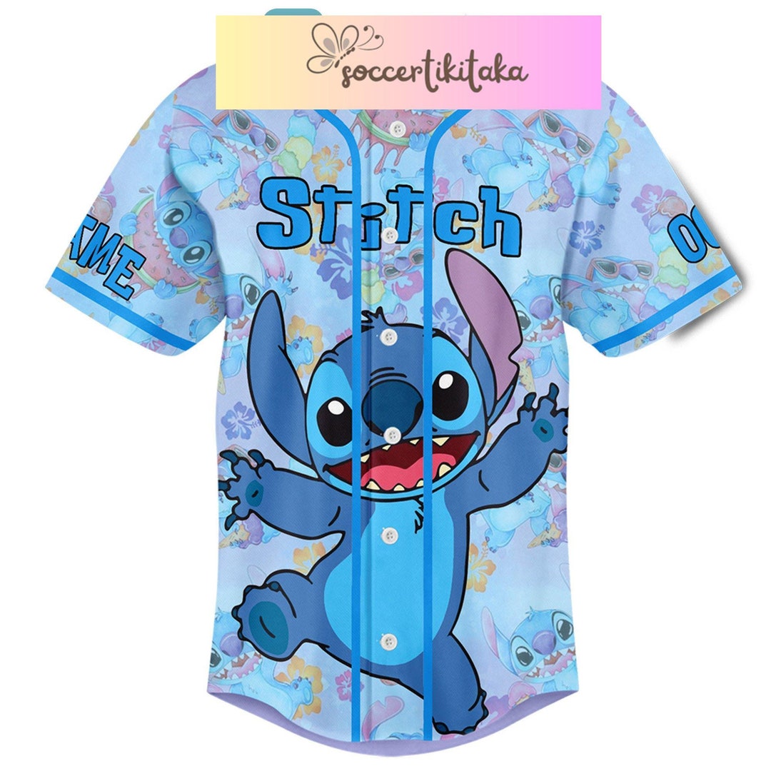 Stitch Jersey Shirt Custom Stitch Baseball Jersey Disney Etsy