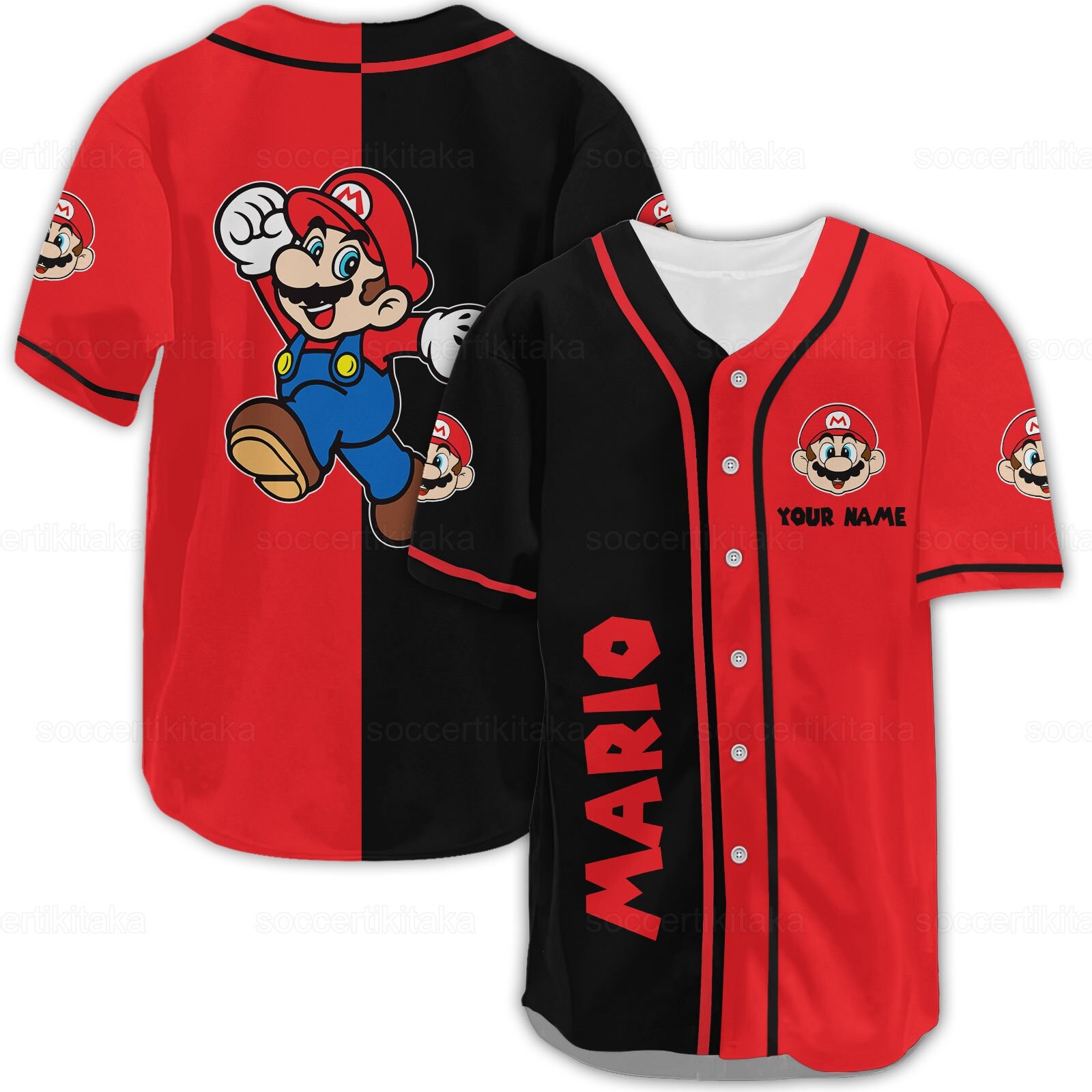Mario Shirt, Mario Baseball Jersey, Mario Jersey Shirt, Personalized