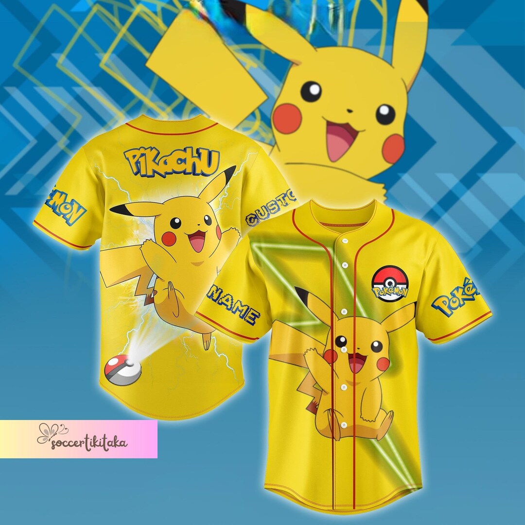 Pikachu Pokemon Jersey Shirt Custom Pokemon Shirt Pikachu Etsy