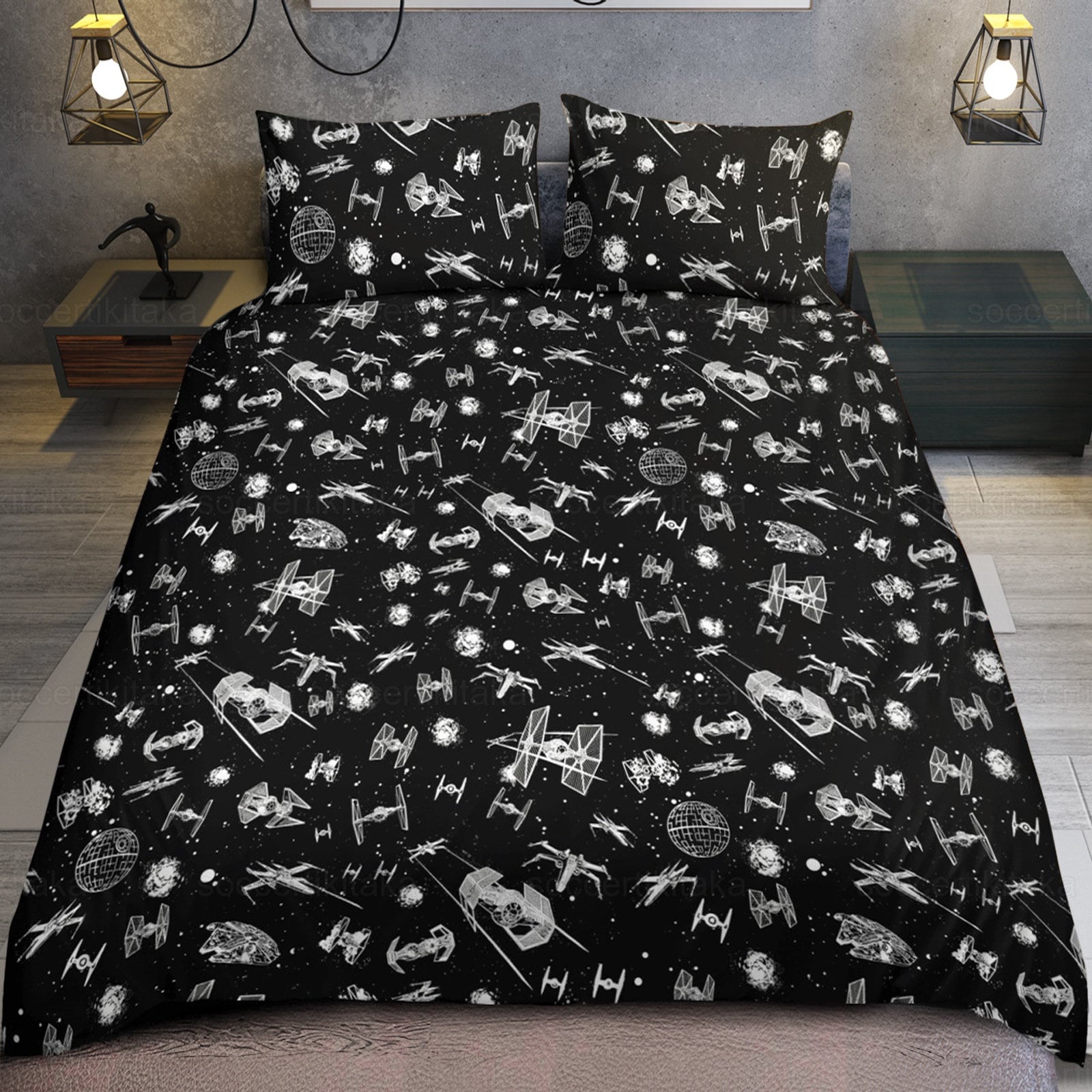 Star Wars Bedding Set Star Wars Home Decor Duvet Cover Star Etsy