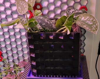 Maceta hexagonal impresa en 3D: Maceta PLA con pinchos de 15 cm