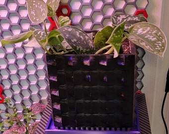 Maceta Hexware impresa en 3D: PLA de seda, diseño con pinchos (15,2 x 15,2 x 12,7 cm)