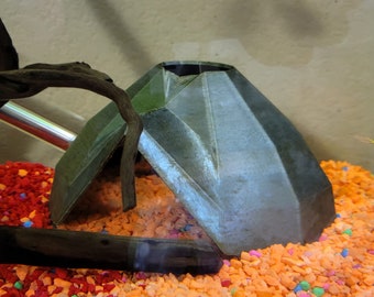 Refugio para reptiles impreso en 3D, cueva para pecera, escondite para acuario, refugio para reptiles, escondite de PLA o ASA, decoración para terrario.