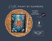 Ocean Paint by Number, Digital Coloring Pages, Octopus Artwork, Sealife Art, DIY Paint Your Own, 30 Colors, Instant Download WP162