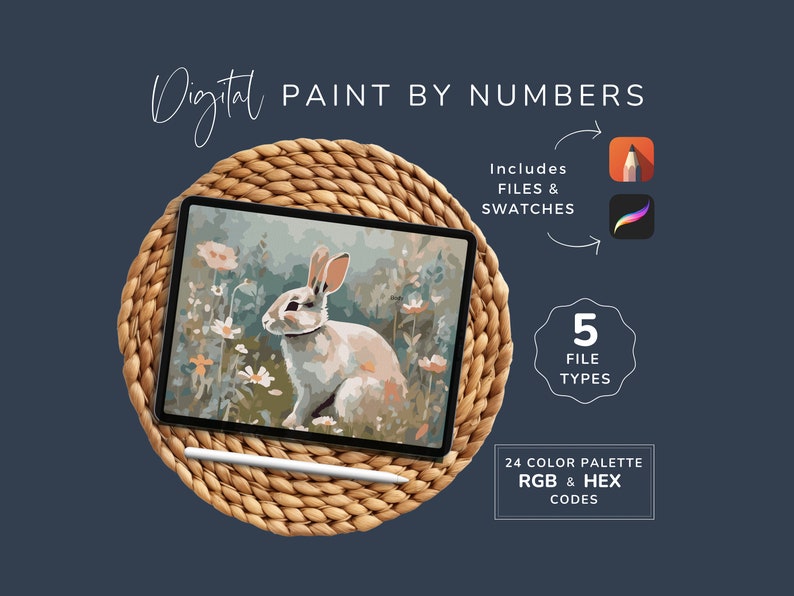 Paint by Numbers Bunny, Adult DIY Art, Woodland Artwork, for Drawing ...