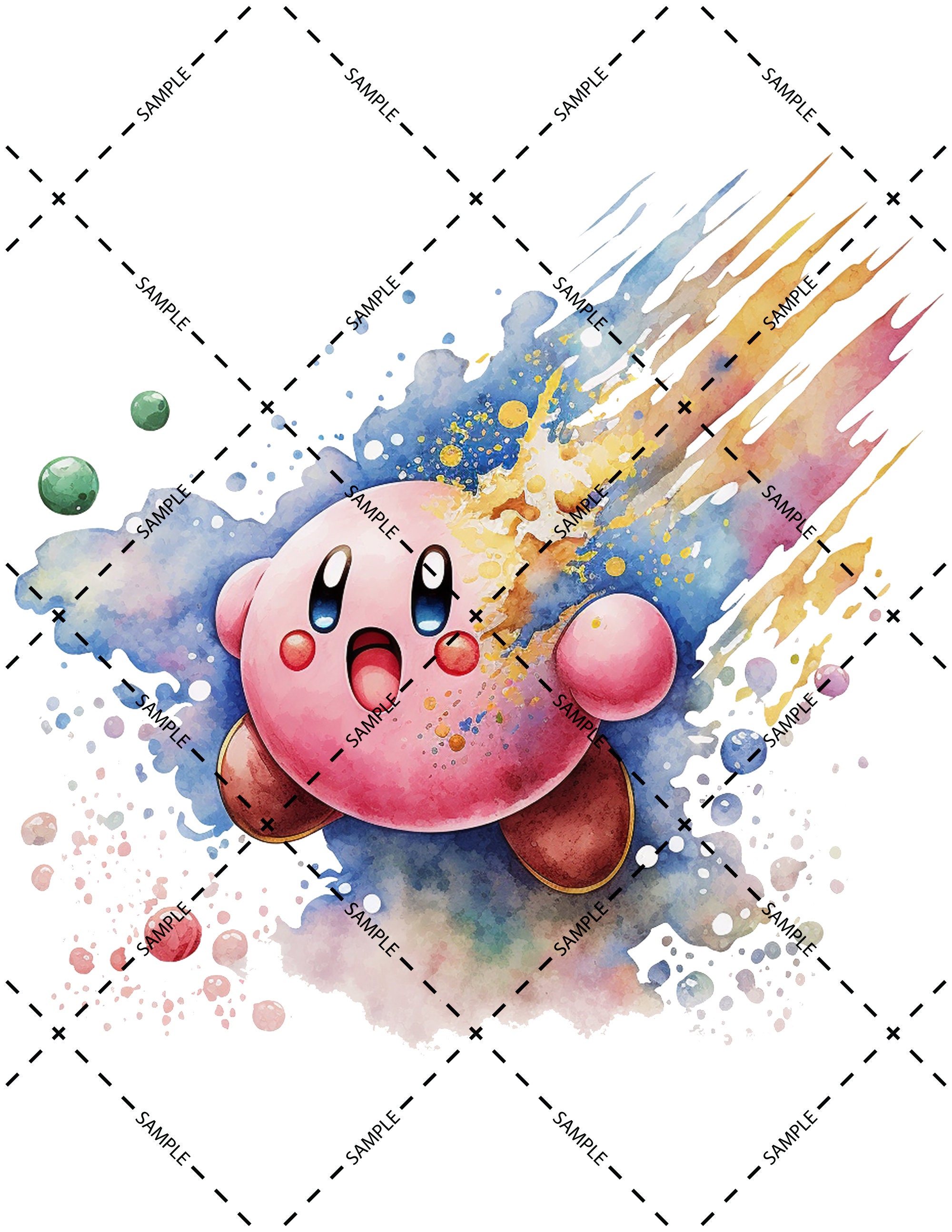 Kirby Watercolor Art Printable Digital Download - Etsy