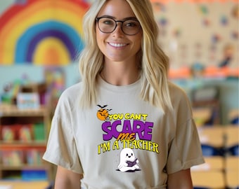 Funny Halloween Teacher Shirt, Spooky Ghost Graphic Tee