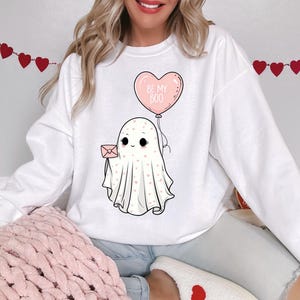 Valentine Be My Boo Sweatshirt, Valentine ghost Sweatshirt, Cute gift idea, Valentine Day Apparel, Adorable Ghost Sweatshirt.