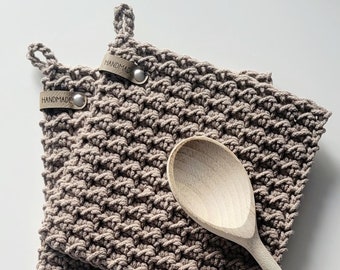 Topflappen 2er Set 20x 20 cm gehäkelt in verschiedenen Farben wählbar