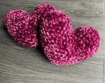 Coussin coeur rembourré - crochet